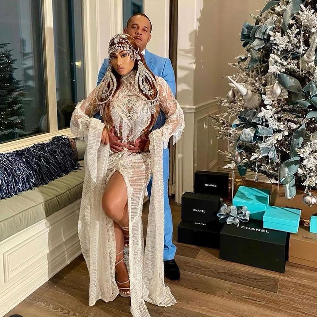 Nicki Minaj’s Christmas Photo Alberi Couture Gown and Laurel Dewitt